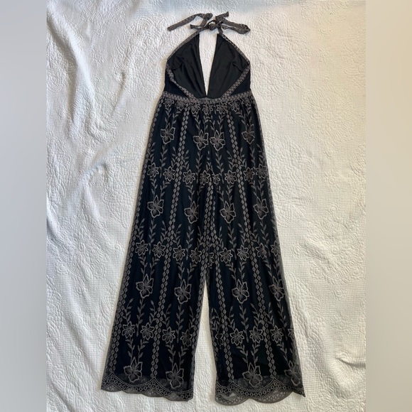 ASOS Honey Punch Embroidered Halter Jumpsuit - Picture 5 of 12